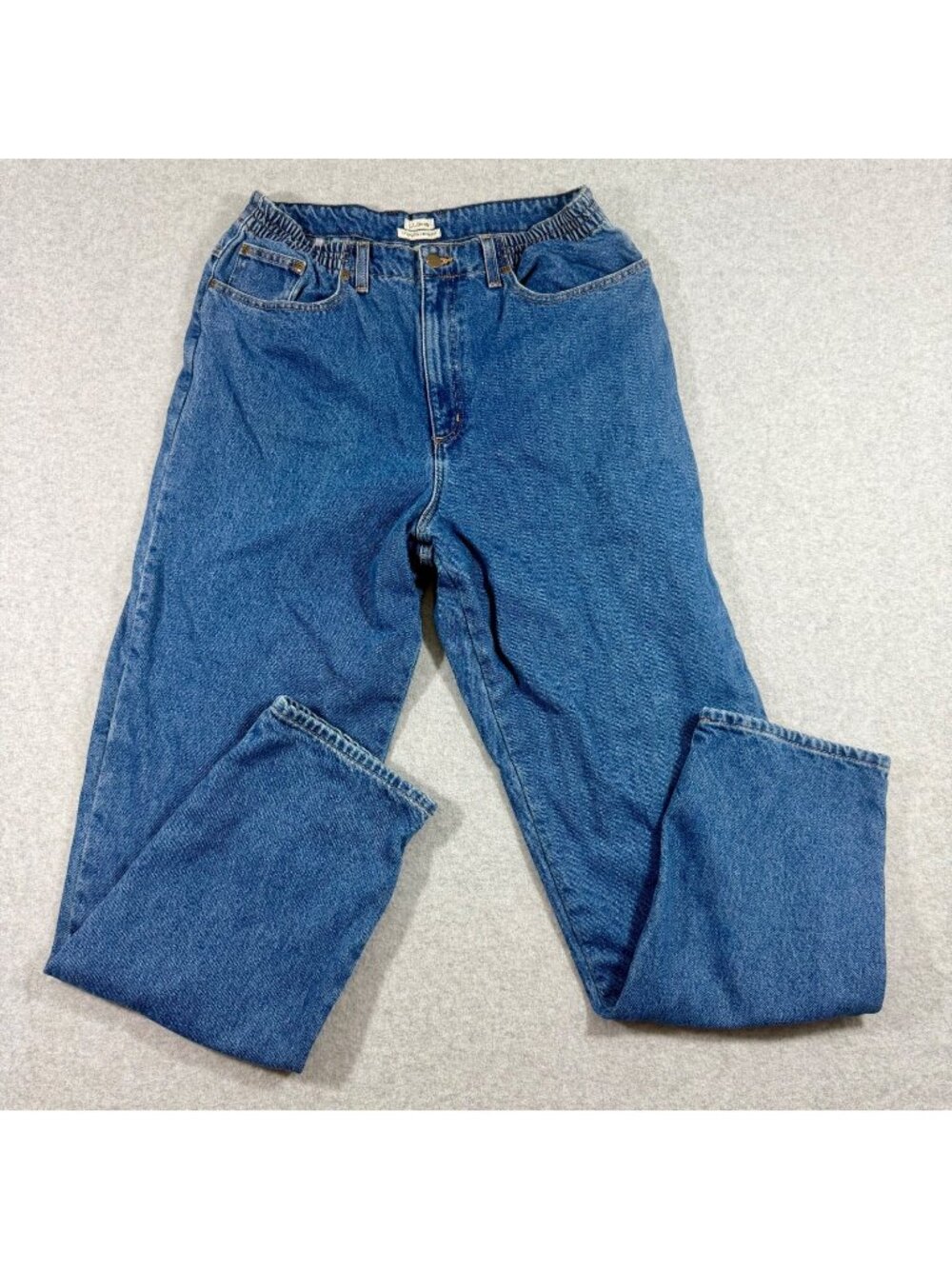 L.L.Bean Womens 16 Tall Blue Jeans Original Fit Relaxed High Rise Cotton